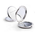 Silver Round Folding Compact Mirror